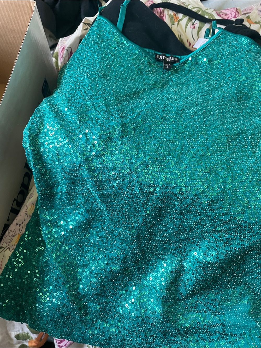 Express Teal Sequin Camisole
